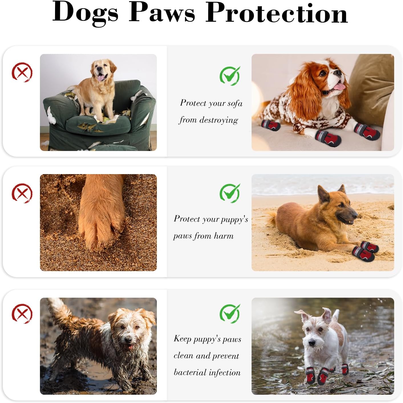 Dog Shoes for Large Dogs, Anti-Slip Waterproof Dog Boots & Paw Protectors with Full Toe Coverage Design, Dog Shoes for Hot Pavement and Winter Snow Hiking with Reflective Straps(red,1# - Image 2