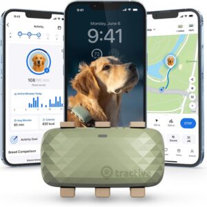 Tractive XL Smart Dog GPS Tracker | Live Pet Tracker with Virtual Fence | Vital Signs Monitoring of Heart & Respiratory Rate | Up to 1-Month Battery Life | Dog Collar Attachment (Green)
