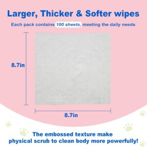 DR.EASY Super Caring Pet Wipes 100ct for Dogs and Cats, Cleans Ears, Face, Butt, Body and Eye Area – Convenient, Ideal for Home or Travel