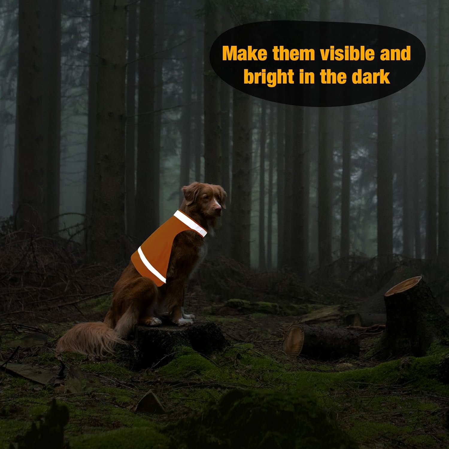 2-Piece Reflective Vest for Dogs - Bright Orange, Soft, Adjustable, High Visibility Dog Safety Vest for Hunting & Outdoor Walking - Image 6
