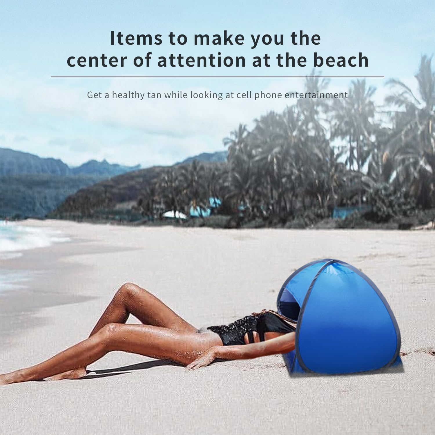 Mini Pop up Canopy, Beach Head Tent, Shade Canopy for Pet, Portable Laptop Sun Shelter for Outdoors - Image 2