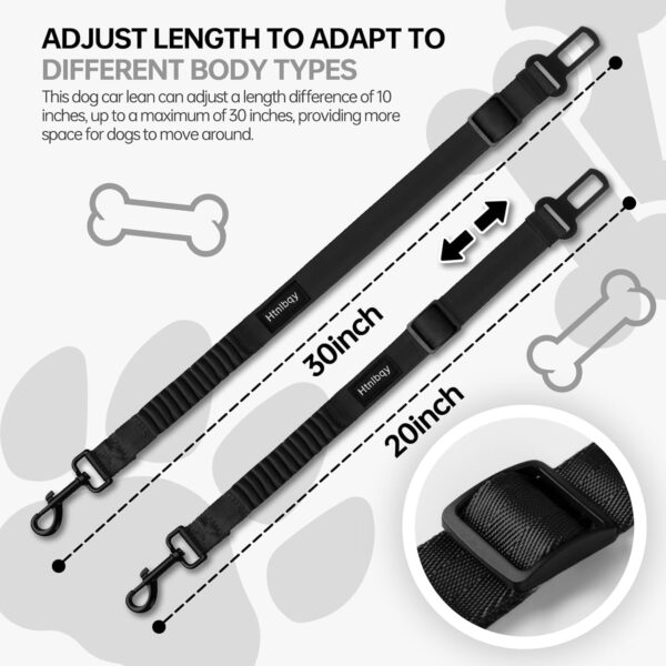 Thickened Dog Seat Belt for Car, 3 Pack Set Retractable Dog Car Leash Adjustable Dog Seat Belt for Vehicle Nylon Pet Safety Seat Belts Heavy Duty & Elastic,Seat Belt for Large Dogs in Car, Black - Image 3