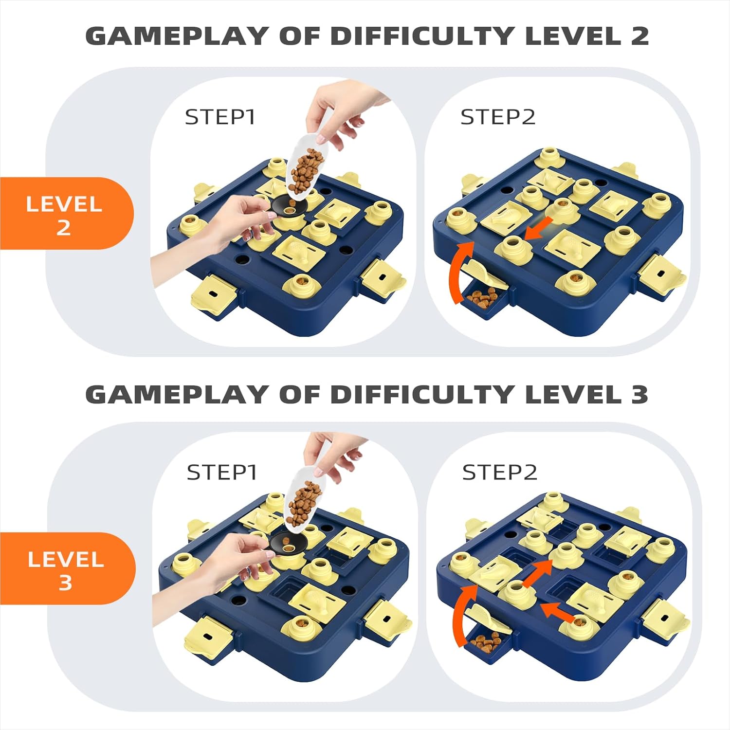KADTC Dog Chess Puzzle Toy Level 3 in 1 for Small/Medium/Large Dogs Smart Mind Stimulating Game Puppy Brain Stimulation Cognitive Enrichment Toys Keep Them Busy Boredom Interactive Treat Food Puzzles - Image 5