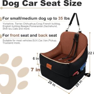 Car Dog Booster Seat,Interior Height 7 Inches Elevated for Small Dog u...