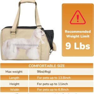 Upgraded Dog Purse Carrier for Small Dogs, Versatile Pet Bag with a Big Pocket, Breathable Mesh & Comfortable Strap, Pet Purse Carrier for Regular Outings, Travel, and Vet Visits (up to 9lbs)