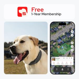 SATELLAI GPS Dog Collar, Gray [Free 1-Year Membership] The Most Advanced Dog Wireless Fences with AI Analysis, Precise Position, 5-Day Battery, and IP68 Waterproof, Flexible Virtual Fencing for Dogs