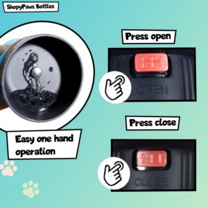 Portable Dog Water Bottle for Walking & Travel – V-EST Pet Water Dispenser with Attached Bowl & Leak-Proof Lock – Easy One-Hand Use – 12oz, Ideal for Outdoor Dogs