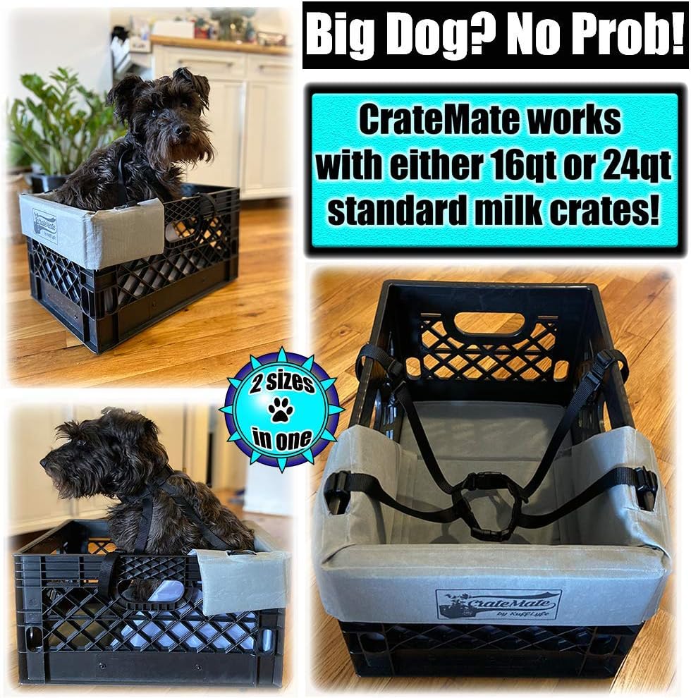 DIY Conversion/Bike Dog Carrier Package (Crate NOT Included) Padded Liner is 2 Sizes in One + 4 Point Safety Harness & Heavy Duty Fasteners Holds Pets 20lb+ for Safe Pet Bicycle Travel - Image 5