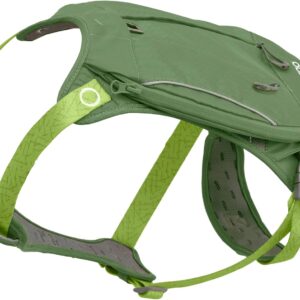 Kurgo Cascade Harness, Hiking Backpack for Dogs, Pet Harness with Backpack for Camping with a Dog (Green, Extra Large)