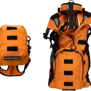 K9 Sport Sack Walk-On - X-Small, Sunset Orange - Ideal for Dogs with 9-12” Back Length - Lightweight, Packable, Backpack-Style Carrier - Includes Compatible Harness & Storage Bag