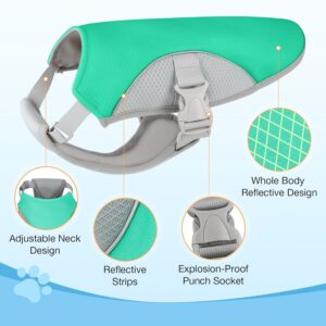 Dog Cooling Vest Harness UV Protection Pet Cooler Jacket with Adjustable Buckle for Summer Beach and Hiking Green-Small