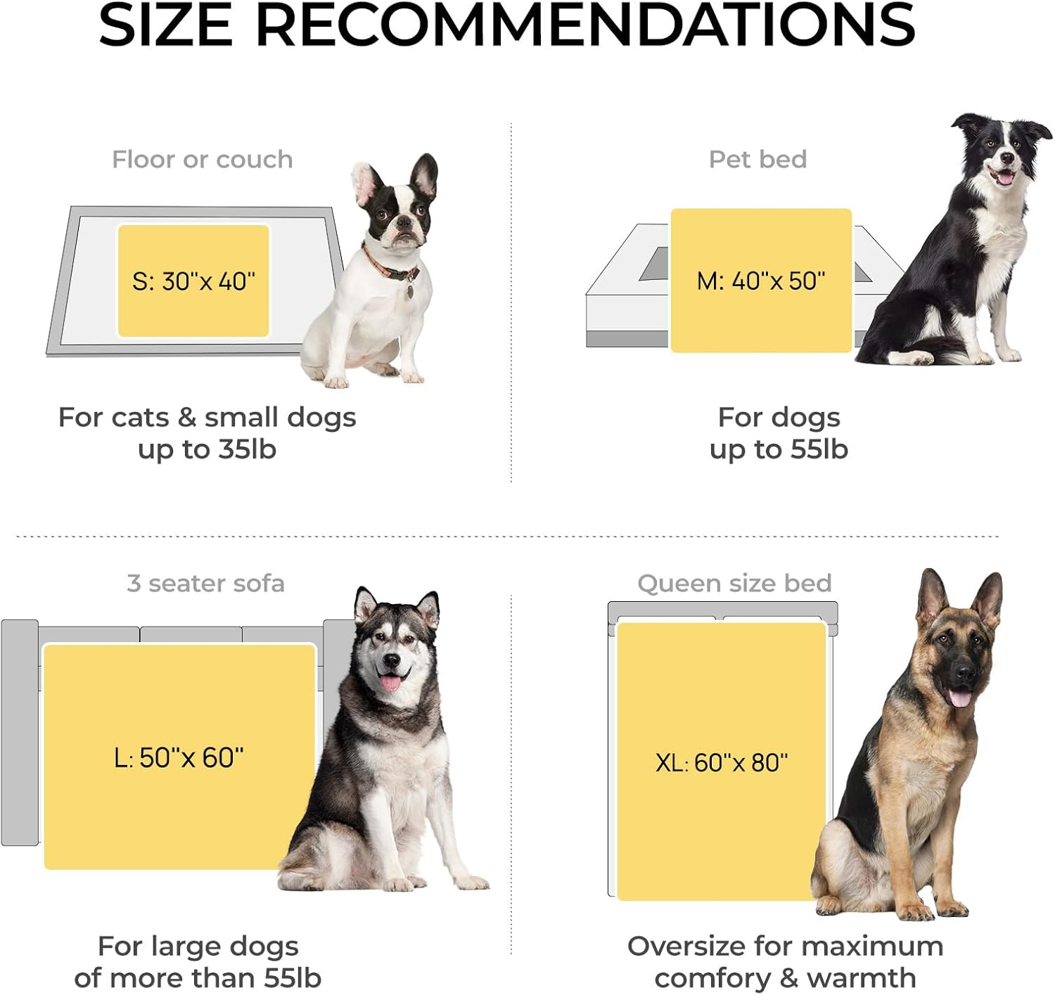 Luciphia Large Waterproof Dog Blanket Pet Washable Liquid Proof Furniture Protector Extra Large Calming Long Faux Fur Bed Cover for Couch Cat Blankets Reversible Protection, Mist Grey, 60" x 80" - Image 6