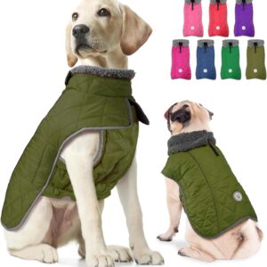 Fragralley Dog Coat - Waterproof Windproof Winter Coat with Reflective Strips and Harness Hole, Dog Warm Fleece Jacket Vest for Small, Medium, Large Puppies