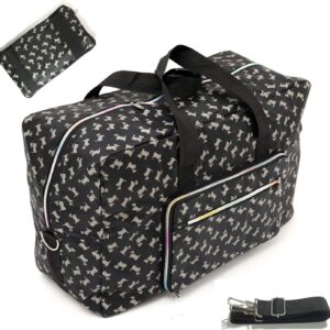 22" Foldable Large Travel Duffel Duffle Bag Sports Gym Tote Bag For Women Overnight Carryon Weekend Bag Shoulder Bag Water Resistant