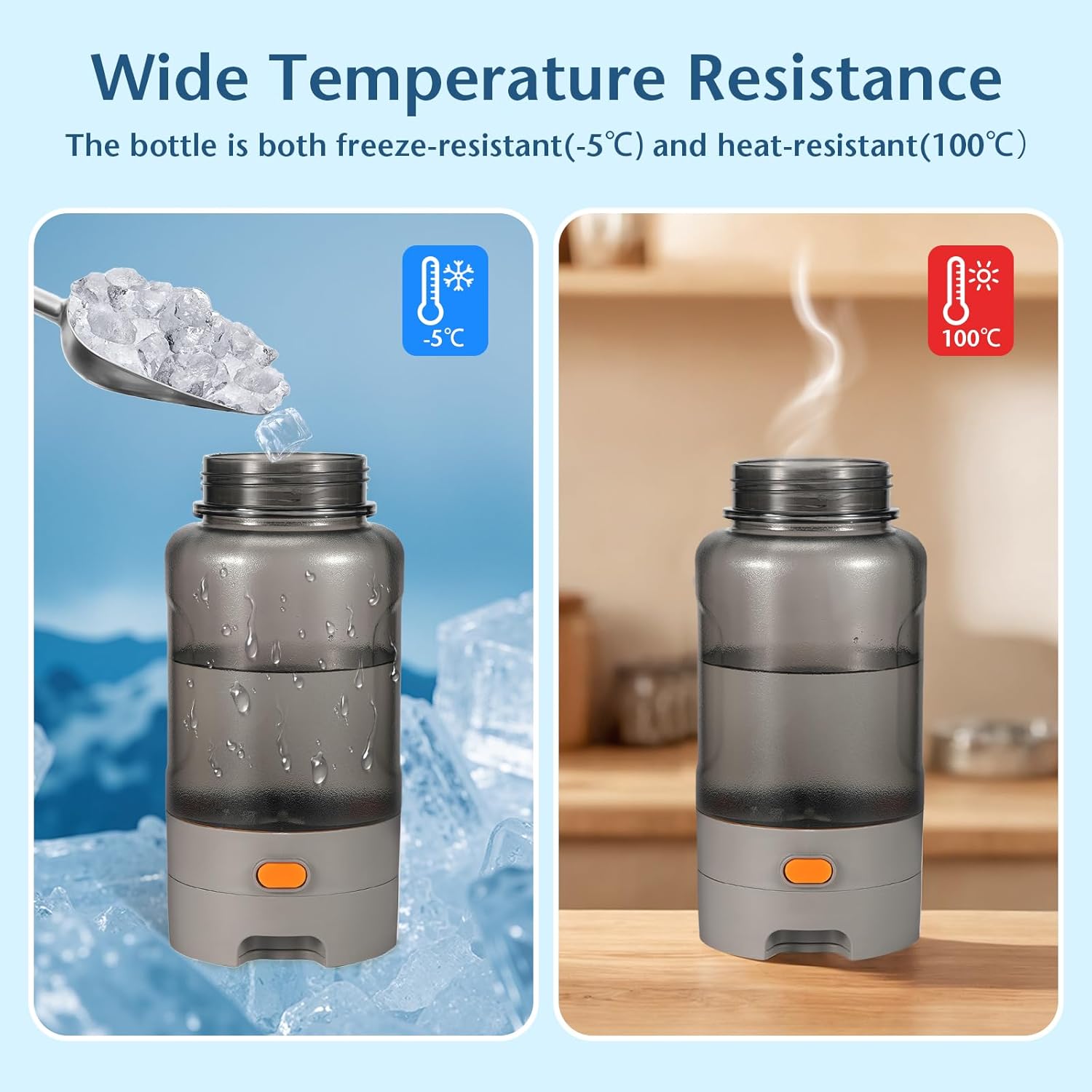 Outdoor Dog Water Bottle 50oz Leakproof Portable Pet Water Dispenser with Handle for Travel Hiking Camping Beach Trips BPA Free Must Have for Active Pets (Grey) - Image 3