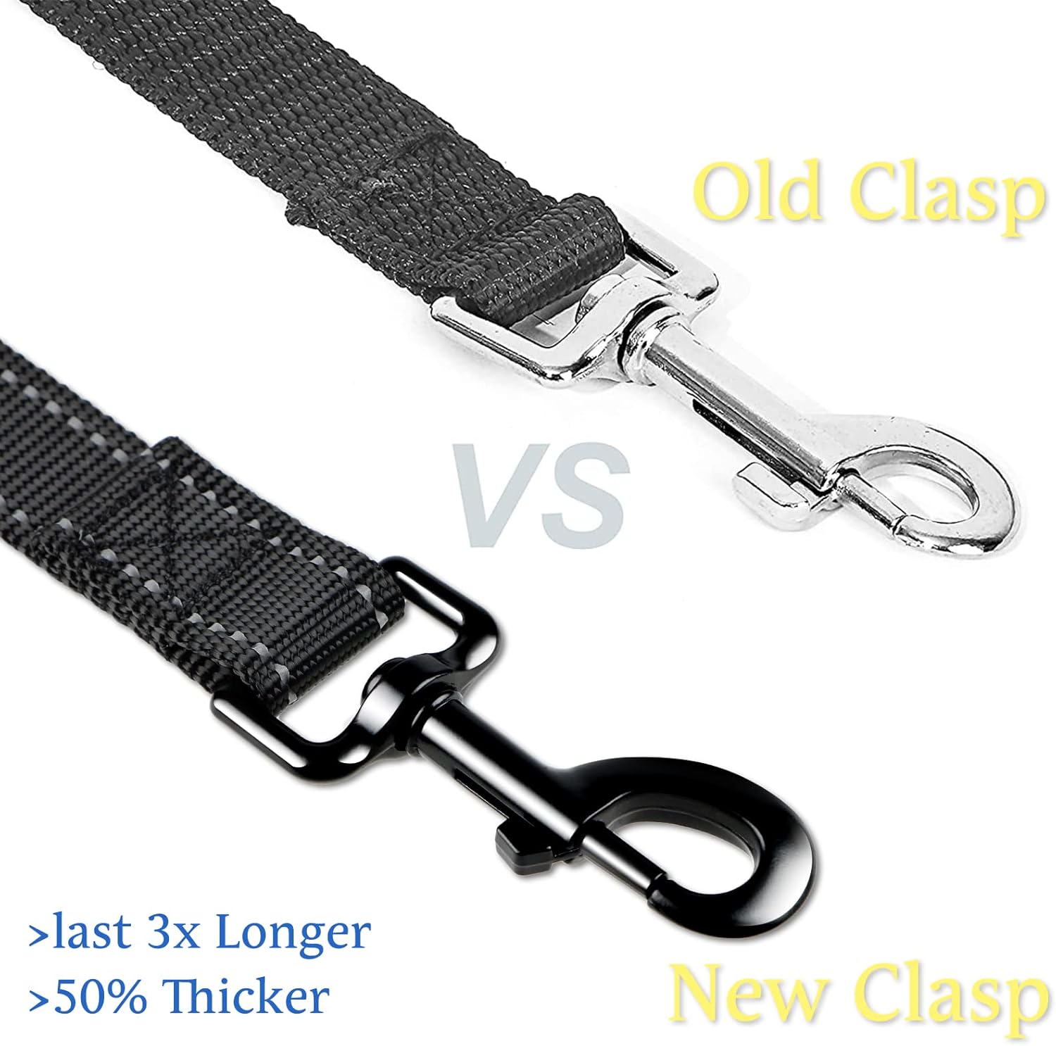 Dog Cat Safety Seat Belt Strap Car Headrest Restraint Adjustable Nylon Fabric Dog Restraints Vehicle Seatbelts Harness (Yellow) - Image 4