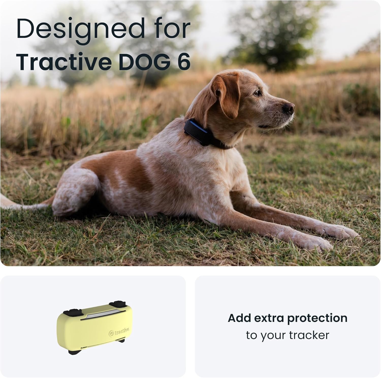 Tractive GPS Dog Tracker (2025 Release) Real-time Pet Location Tracker | Health & Wellness Alerts | Virtual Fence for Dogs | Bark Monitoring (Black w/Yellow Cover) - Image 5