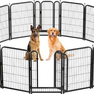 Metal Dog Playpen, 40 Inch Height 16 Panels, Large Dog Fence for Large/Medium/Small Dogs Indoor & Outdoor Bliss, Perfect Dog Pen for Camping, Yard, and RV | Black-Silver