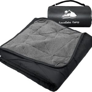 Outdoor Waterproof Blanket, Foldable Fleece Stadium Blanket for Outdoor Sports Event, Camping, Concerts, Car, Pet, Picnics - Windproof, Wearable, Machine Washable 80" x 58"