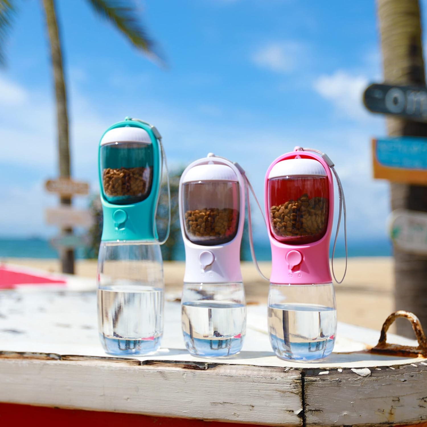 Dog Water Bottle,Portable Pet Water Bottle with Food Container,Outdoor Portable Water Dispenser for Cat,Puppy,Pets for Walking,Hiking,Travel,Puppy Essentials,Dog Stuff(10oz) - Image 7