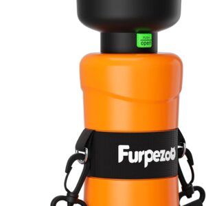 Dog Water Bottle 27OZ,Pet Water Bottle Foldable,Lightweight Water Dispenser Bowl for Outdoor Walking,Hiking,Travel (Orange)