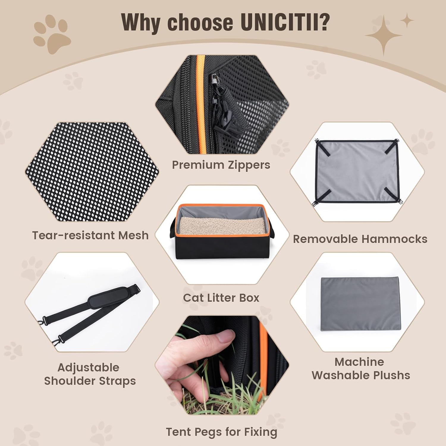 2-in-1 Cat, Dog Carrier for Pets up to 30 Lbs, Double Pet Carrier Car Travel Portable Twin Compartment Pet Kennel Dog Crate Set with Litter Box, Bowl for Outdoor Camping - Image 5