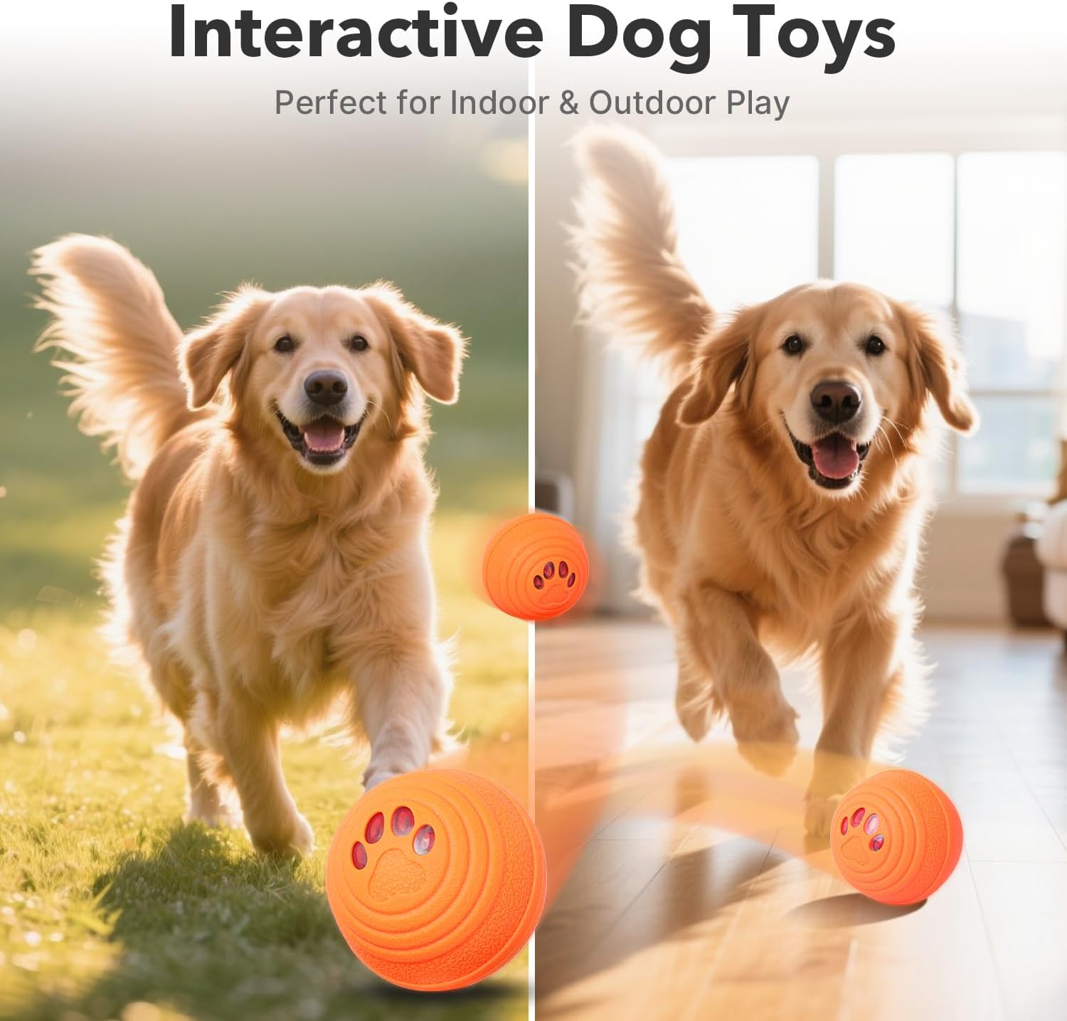 Upgraded Interactive Dog Toys, Motion Activated Automatic Rolling Dog Balls, 4 Play Modes, Durable TPU+PC Shell, Long-Lasting Battery for Small/Medium/Large Dogs (Orange) - Image 8