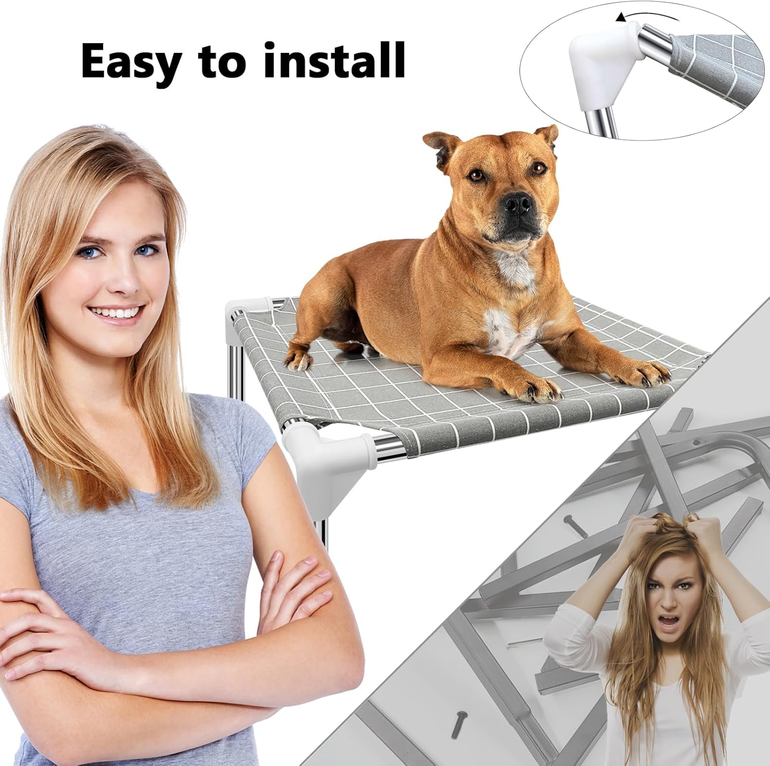 Elevated Pet Bed Dog Cot- Pet Bed for Small Dogs | Raised Dog Bed for Indoor and Outdoor Use for Small Pets - Image 6