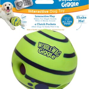 Wobble Wag Giggle Ball | Rolling Enrichment Toy for Fun Playtime, Interactive Play for Indoor or Outdoor, Keeps Dogs & Puppies Large, Medium or Small Busy & Moving, As Seen on TV | Pack of 1