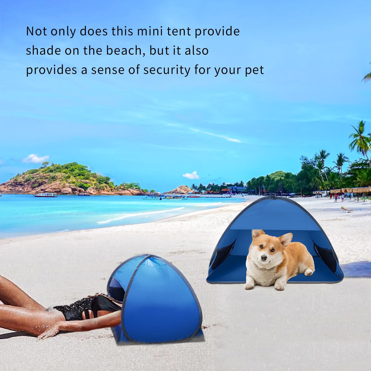 Mini Pop up Canopy, Beach Head Tent, Shade Canopy for Pet, Portable Laptop Sun Shelter for Outdoors - Image 4
