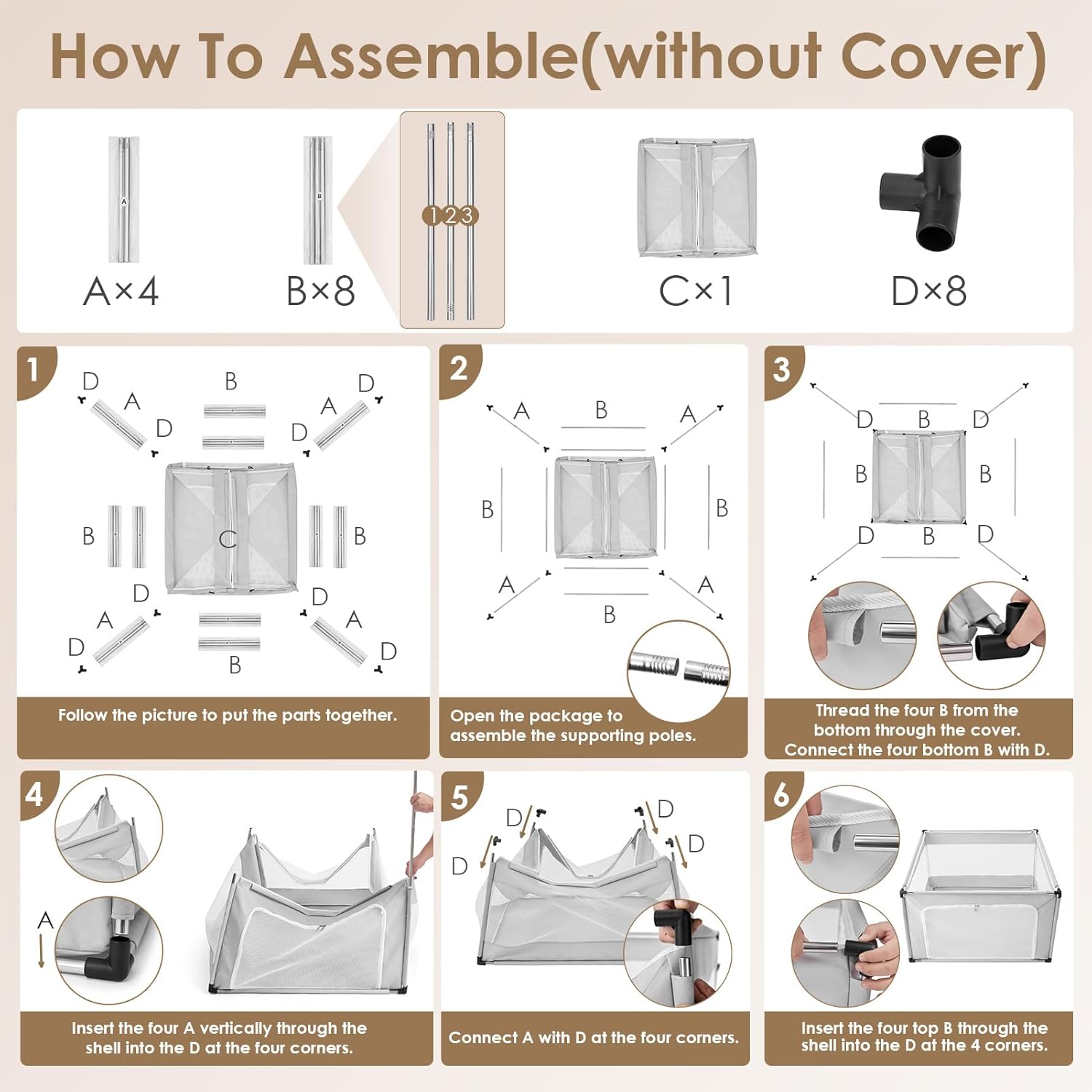 EHEYCIGA 42x42x26 Inches Puppy Playpen for Dogs & Cats Indoor or Outdoor - Dog Play Pen with Door, Dog Fence for Small Pets with Heavy-Duty Oxford & Steel Frame - Image 4