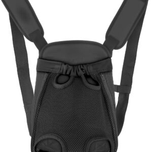 Inspack Dog Backpack Carrier, Adjustable Pet Cat Dog Front Carriers Back Pack, Dog Travel Bag, Dog Chest Carrier,Dog Carriers for Dmall Dogs, Cat Sling, Carrying Backpack, L, Black