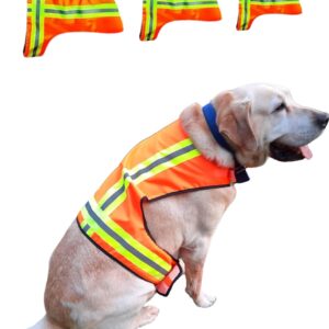 Reflective Dog Vest – Fluorescent Orange | High-Visibility, Water-Resistant Safety Jacket with Adjustable Fit for Day & Night Walks, Hiking, Hunting, and Outdoor Use (Medium)
