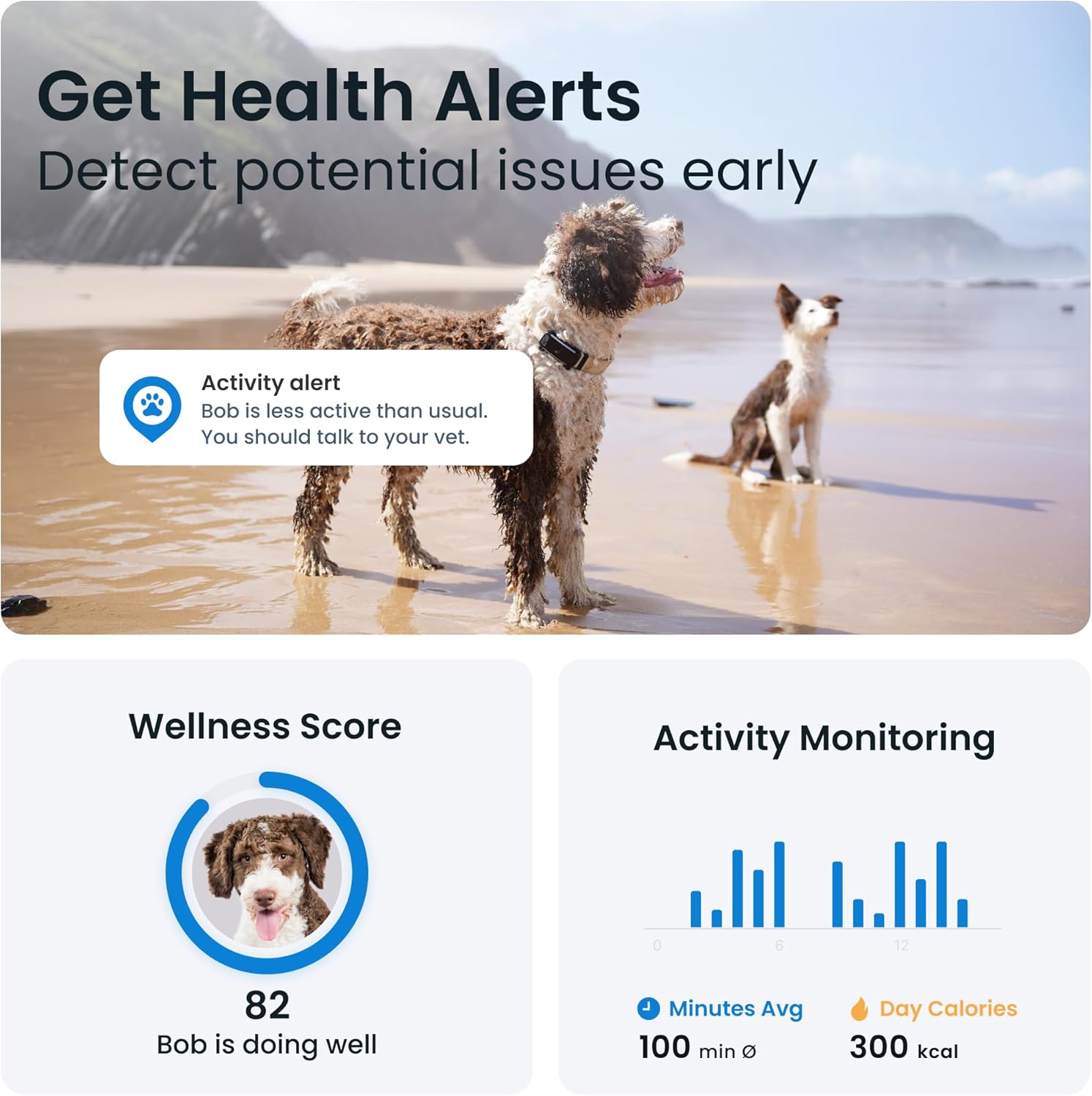 Tractive GPS Dog Tracker (2025 Release) Real-time Pet Location Tracker | Health & Wellness Alerts | Virtual Fence for Dogs | Bark Monitoring (Black w/Yellow Cover) - Image 3