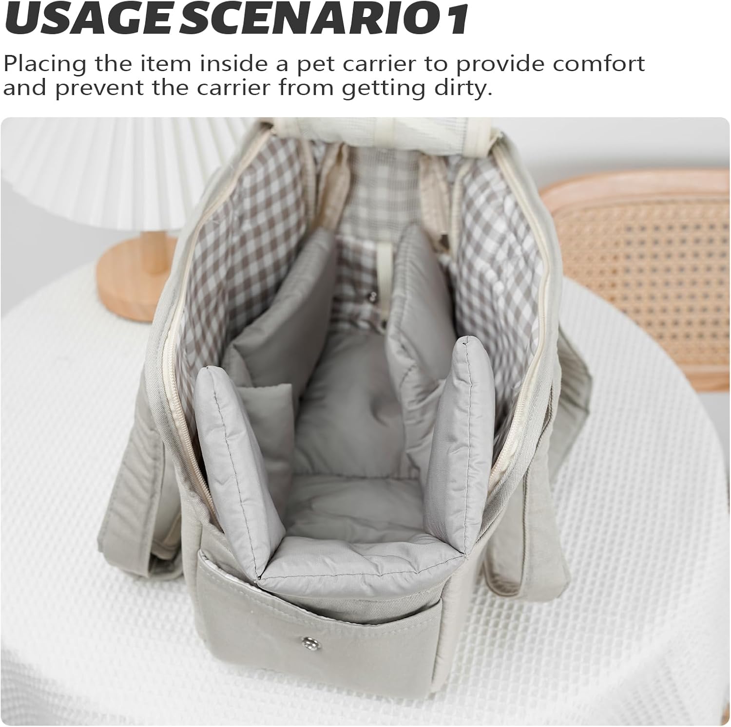 Pets Accessories for pet Bag, Pet Dog Bed, Dog Sleeping Mat, Breathable Warm Pet Beds Cushion for Small Dogs Cat(Grey, Cushion) (Grey) - Image 3