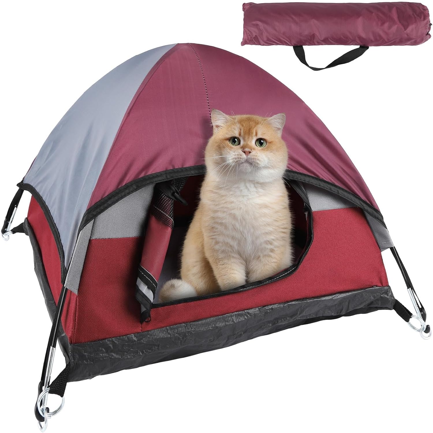 Mini Cat Display Tent for Outdoor and Indoor, Tiny Pet Tent Bed for Cat and Dog, Small Outdoor Tents 21 * 21 * 14 Inches can Provide Shade from Sun and Rain, Easy to Carry