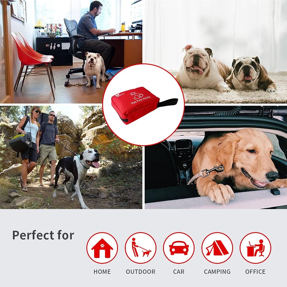 Pet First Aid Kit ZeekPet Medical Bag for Dogs and Cats Trauma Kit with Self Adhering Bandage, Styptic Pencil, Onitment, Pill Box, Emergency Blanket Perfect Survival Kit for Traveling with Your Pet - Image 3