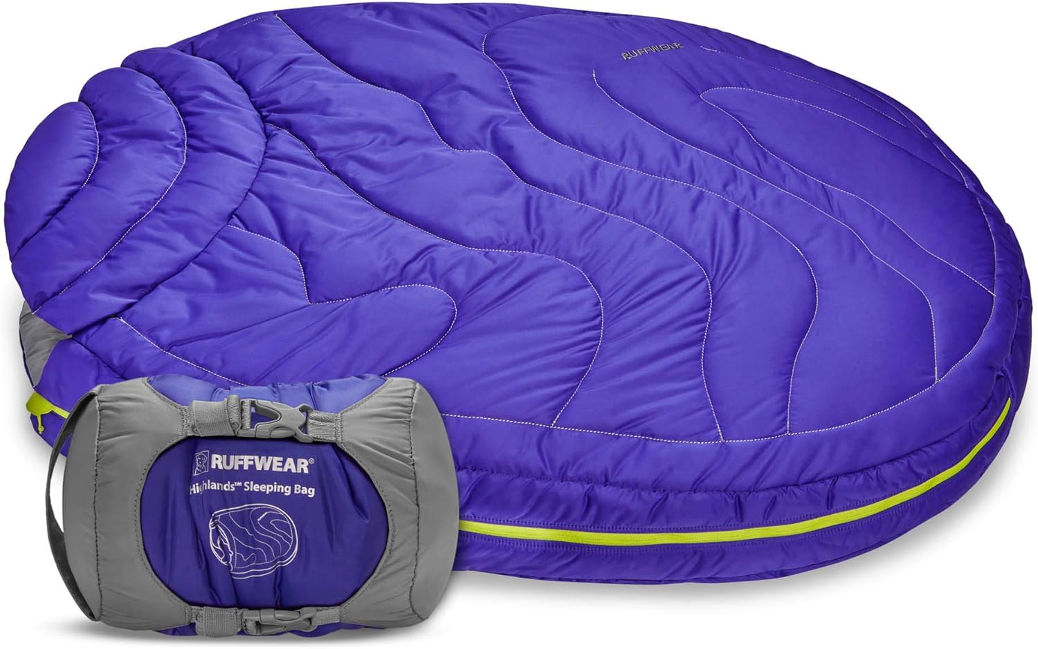 Ruffwear, Highlands Dog Sleeping Bag, Water-Resistant Portable Dog Bed for Outdoor Use, Huckleberry Blue, Large - Image 2