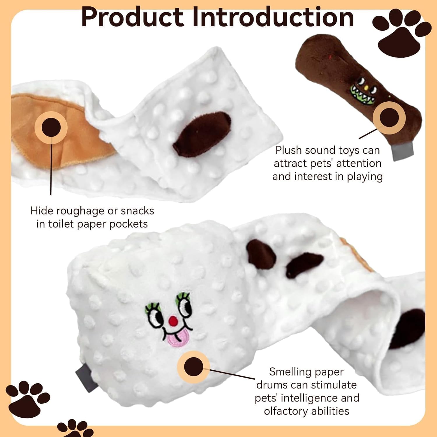 Cyrank Dog Snuffle Toy, Toilet Paper Dog Puzzle, Hide & Seek, Slow Feeder, Mental Stimulation, Medium Dogs - Image 6