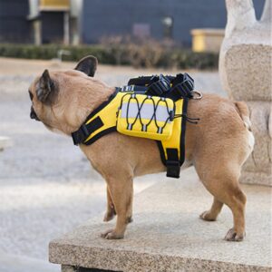 Dog Harness Backpack,Backpack for Dog,Adjustable Pets Self Carrier Bag for Small Medium Dogs Travel Hiking Daily Walking(Yellow,S)