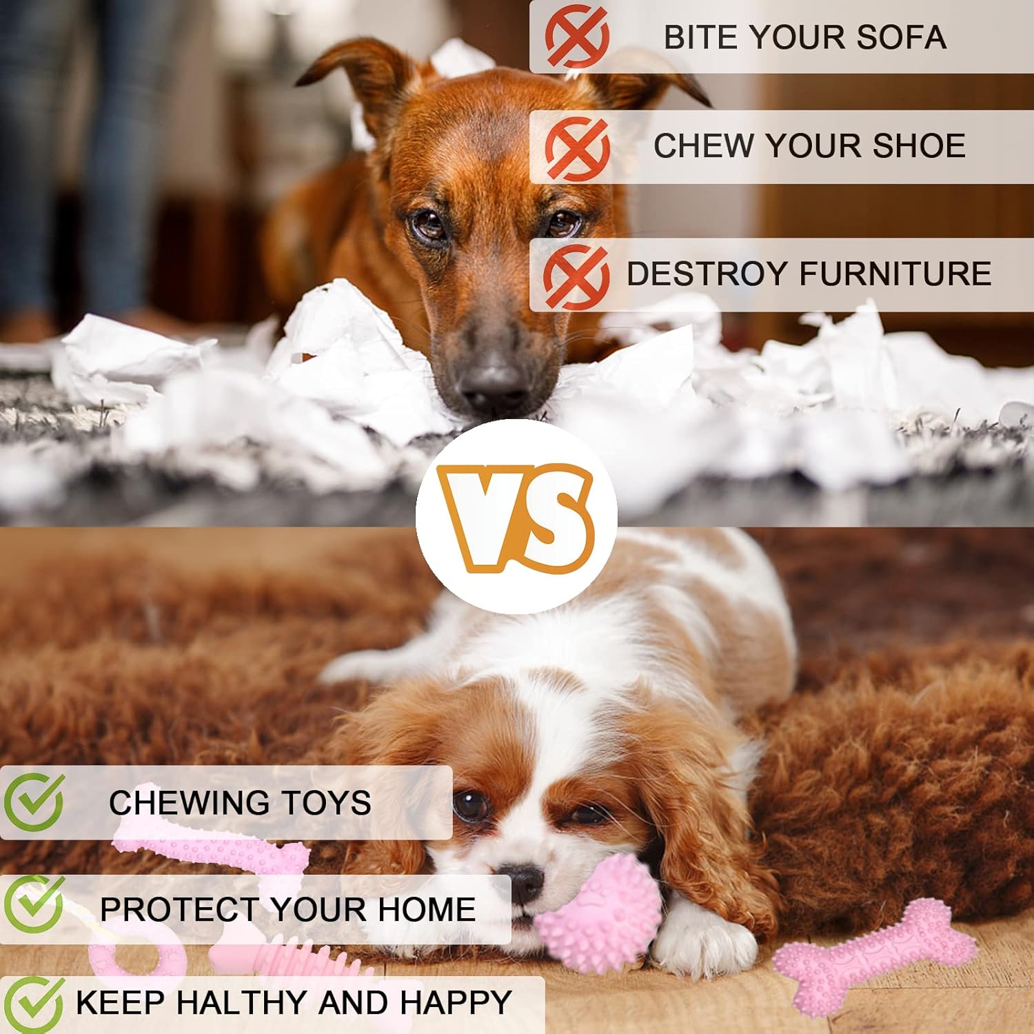 Puppy Toys, 6 Pack Dog Chew Toys for Puppy, Cute Pink Small Dog Toys, Teething Toys for Puppies, Soft Durable Interactive Chew Toy for Small Dogs - Image 7