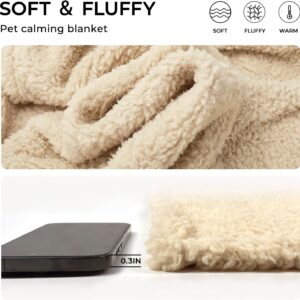 Luciphia Premium Fleece Dog Puppy Blanket Soft Pet Sherpa Calming Cat Blanket Throw for Small Medium Dog Cat(Beige,30×20 inches)