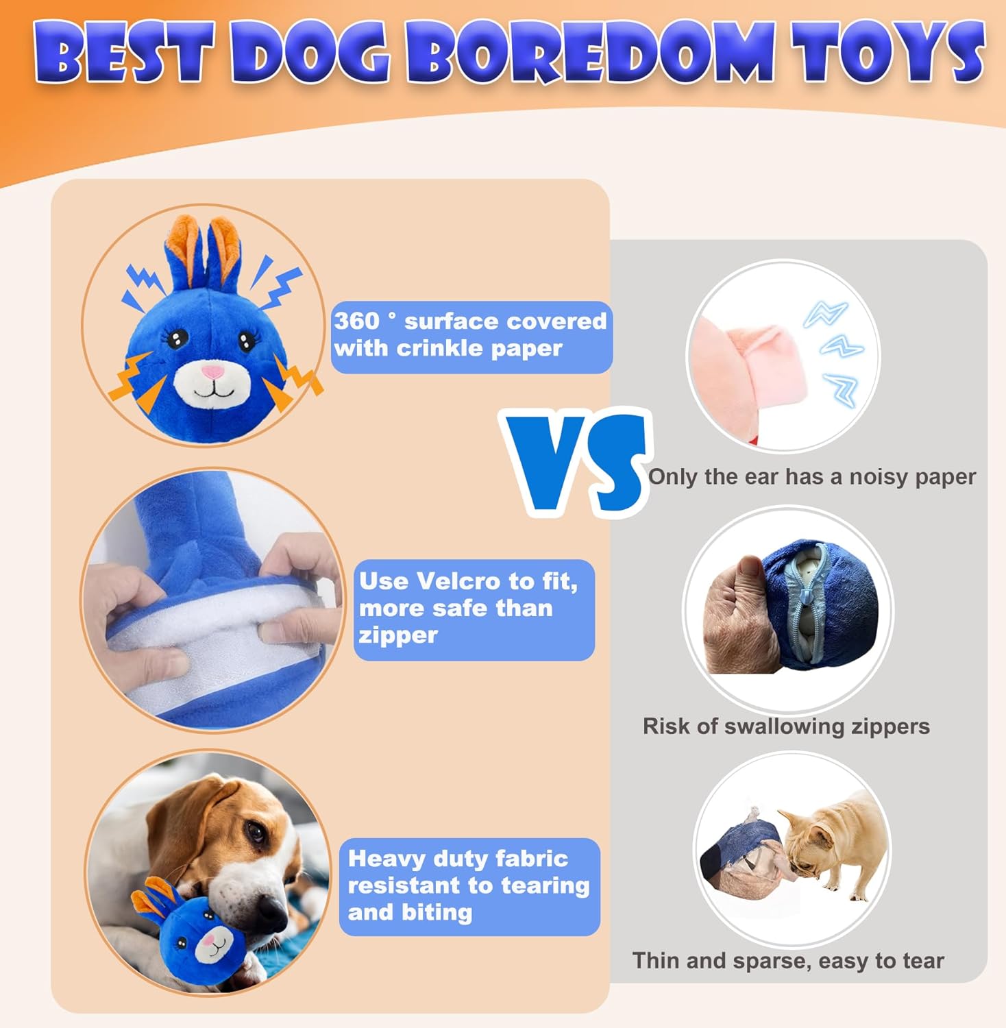 BABOLI Automatic Moving Dog Toy for Boredom, Attractive Bouncing Bunny Cover with a Talking and Vibrating Ball, USB-C Rechargeable Interactive Rabbit Dog Toy, Not for Aggressive Chewers - Image 4