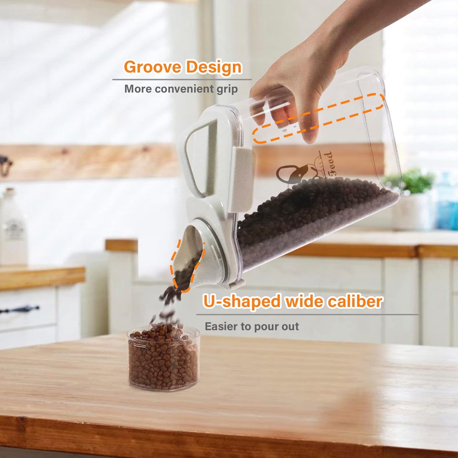 Dog Food Storage Container Airtight |3 Qt/2.8 L Clear Plastic Dog Puppy Food Treats Container with Measuring Cup|Hold up to 3.8 lbs of Pet Food|Portable Food Containers for Travel| BPA Free - Image 4