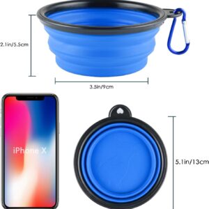 3 Collapsible Silicone Dog Bowl, Foldable Expandable Cup Dish for Small Pet Cat Food Water Feeding Portable Travel Bowl, Pet ID-Tag