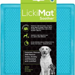 LickiMat Classic Soother Slow Feeder for Dogs Lick Mat Boredom Anxiety Reducer Perfect for Food Treats Yogurt Liquid Food Peanut Butter Fun Alternative to a Slow Feed Dog Bowl, Turquoise