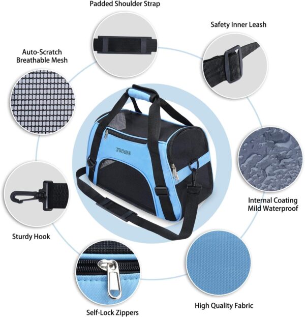 YLONG Airline Approved Pet Carrier,Soft-Sided Pet Travel Carrier for Cats Dogs Puppy Comfort Portable Foldable Pet Bag - Image 3