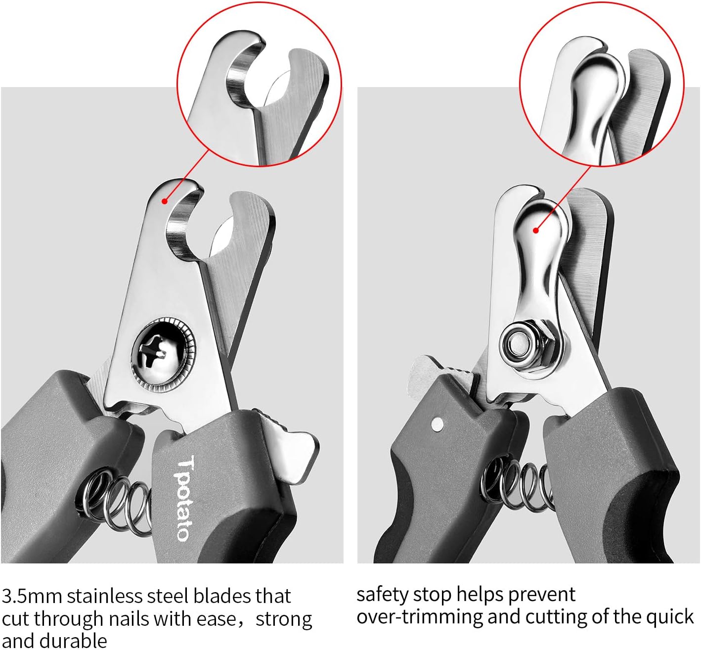 Tpotato Dog Nail Clippers,Dog Nail Trimmers for Large Breed Dog with Quick Sensor,Safari Professional Cat Nail Clipper with Safety Guard and Nail File. - Image 2