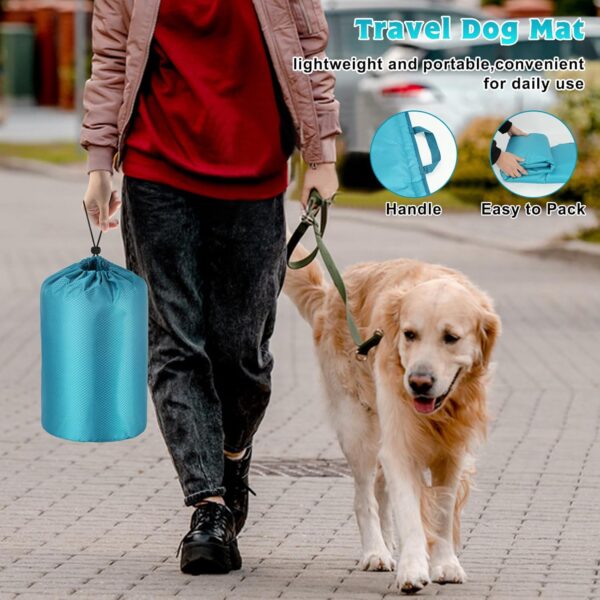 BWOGUE Large Outdoor Dog Bed Mat, Portable Waterproof Camping Dog Mat, Washable Dog Travel Mat with Carry Bag for Medium and Large Dogs Sleeping, 57"X39"（Blue） - Image 5