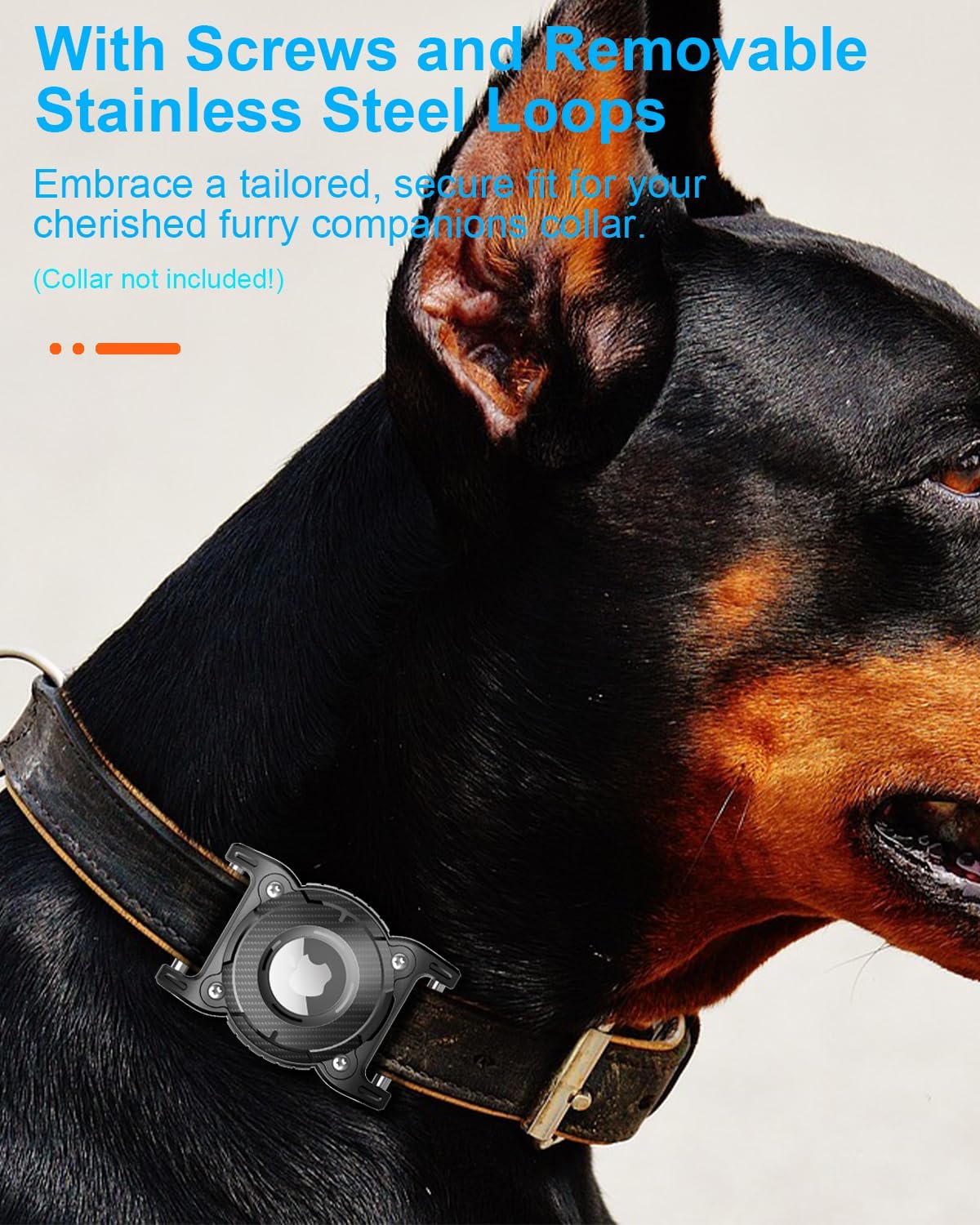 ONEONTA Airtag Dog Collar Holder | Airtag Dog Waterproof - Airtag Holder for Dog Collar with Removable Metal Loop, Sturdy TPU, Lightweight, Compact Size, Fits 1" Width Collar - Image 2